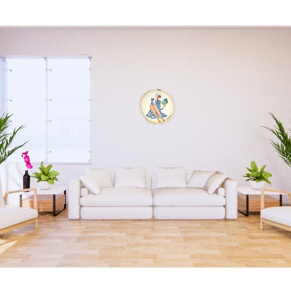 Hand-Painted Modern Canvas Art of a Stylish Woman Reading a Book - Picture 3 of 3